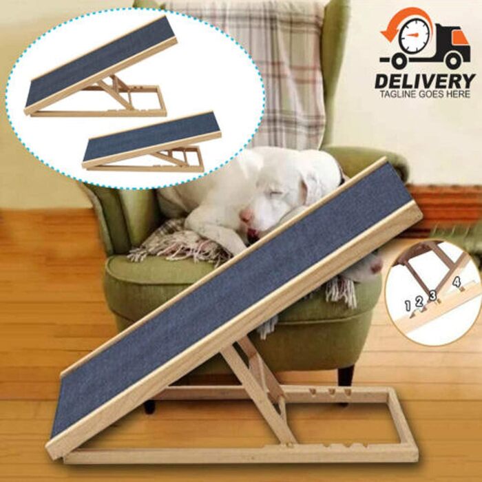 Рампа для собак та котів, складна, з регулюванням висоти, 70 x 35 x 30 см, CWPT-70x40cm