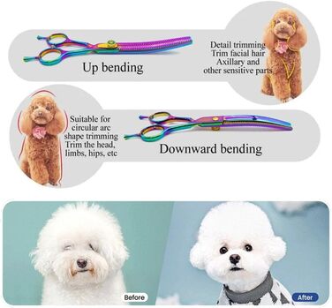 Професійна витончена ножиці для грумінгу собак 7.0 дюймів, з нержавіючої сталі, для тонкого вирівнювання (30%)