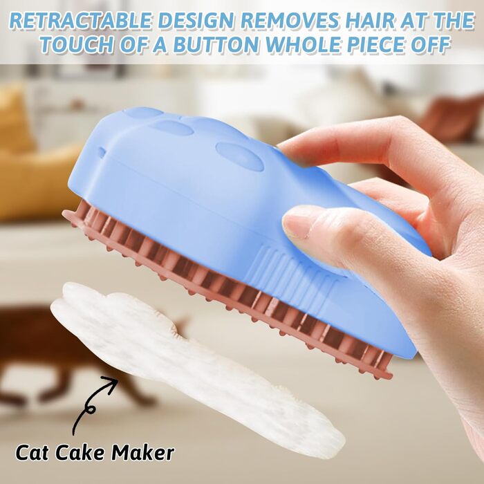 Щітка для тварин з водою: для котів та собак (коротко- та довгошерстих), самоочисна, з резервуаром для води та розпилювачем, для масажу, догляду та видалення шерсті (рожева, синя, зелена) (2 сині)