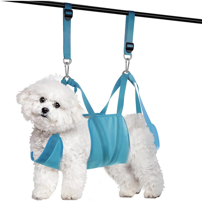 Гамак для грумінгу собак Qcwwy, професійний гамак для догляду за домашніми тваринами з триммером, ножицями та кусачками для нігтів, підходить для стрижки, грумінгу та миття собак (L)