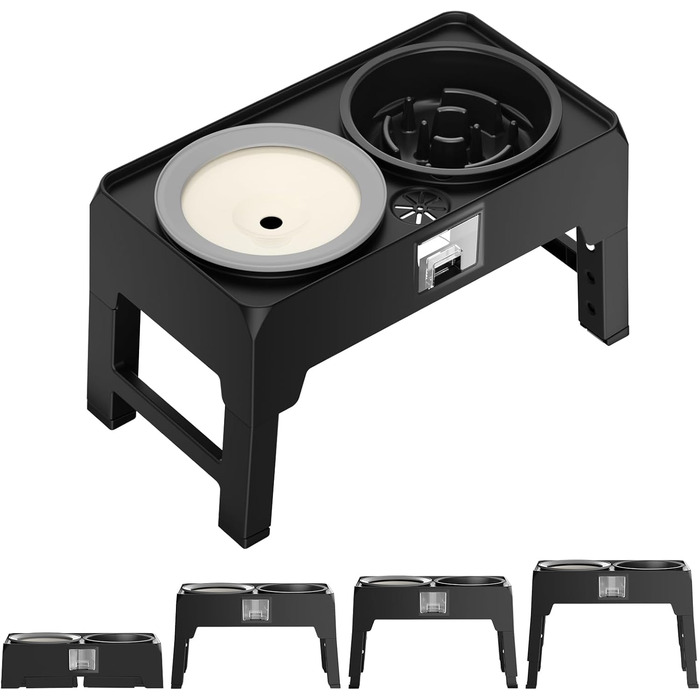 Підвищені годівниці для собак з нержавіючої сталі, без розбризкування, з підставкою, регульована висота, для маленьких, середніх та великих собак та котів