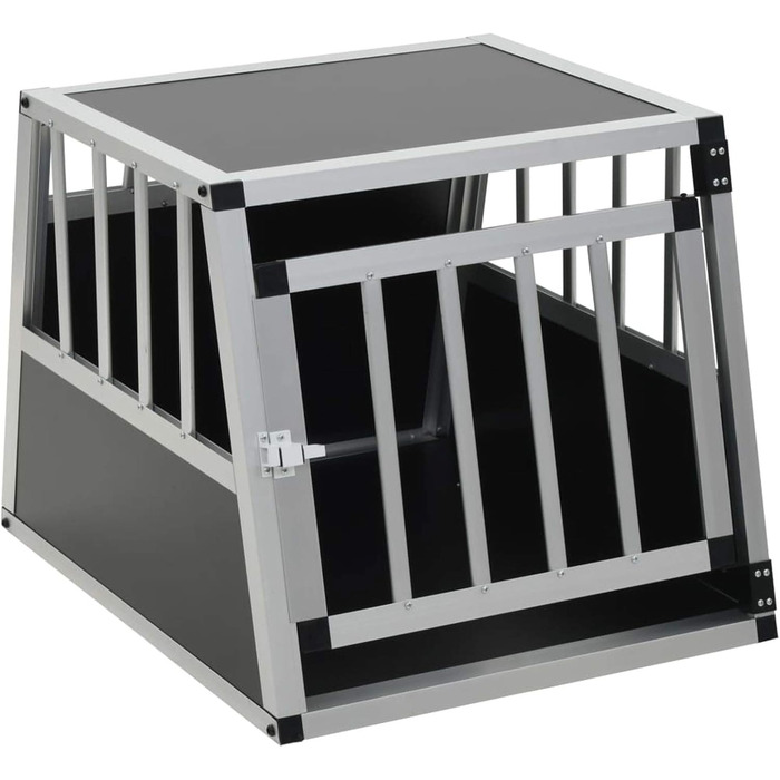 Транспортна переноска для собак Gecheer, складана переноска для великих собак XXL, алюміній та MDF, для безпечного транспортування в автомобілі (54 x 69 x 50 см)