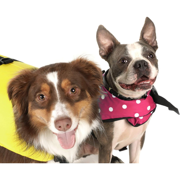 Світшот для собак Seachoice 86260 - рятувальний жилет для собак, регульований, з ручкою, розмір XXS, до 2,7 кг (рожевий у горошок)