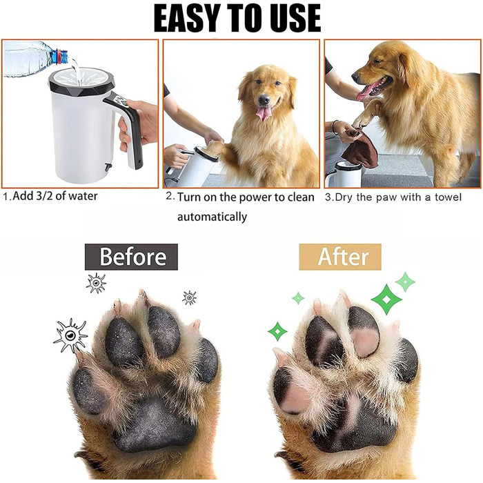Автоматичний мийка лап для собак Ruyiczb: зручна очистка лап для собак та котів, чорна