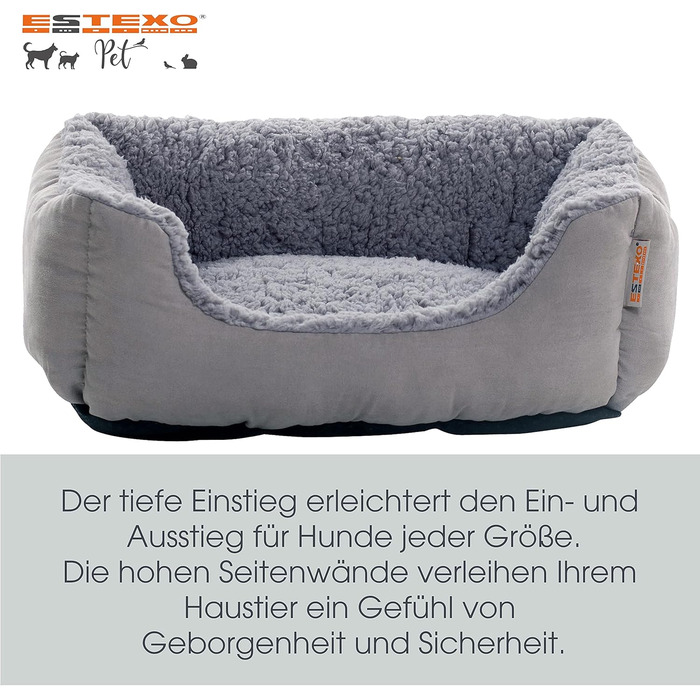 Крісло-ліжко для собак ESTEXO, сіро-світло сірий колір, 90x70x20 см