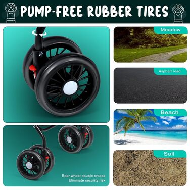 Візок для собак та котів Hundebuggy 2in1 до 20 кг - складний, з подвійними колесами 360°, тримач для напоїв, зручна система транспортування, багажник та ремені безпеки - ідеальний для подорожей та прогулянок