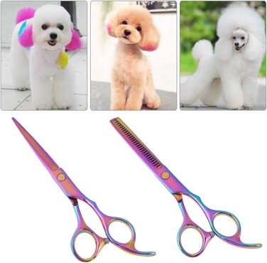 Набір професійних ножиць для грумінгу котів та собак EVTSCAN, 4 шт., з нержавіючої сталі, 17 см