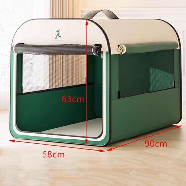 Транспортна сумка для собак, переноска для автомобіля, переноска для тварин з ролетним вікном, оксфордська тканина, складна, дихаюча, міцна, переноска для собак з кишенькою для зберігання (46*36.5*40см) (L 90 x B 58 x H 63 см)