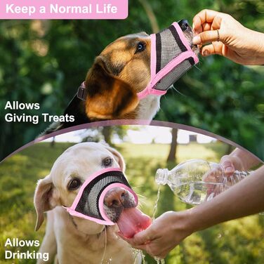 Намордник для собак LUCKYPAW, сітка, великі та середні породи, м'яка насадка, запобігає укусам, пиття, дихання, регульований, для цуценят (XXL, 26,4 см)