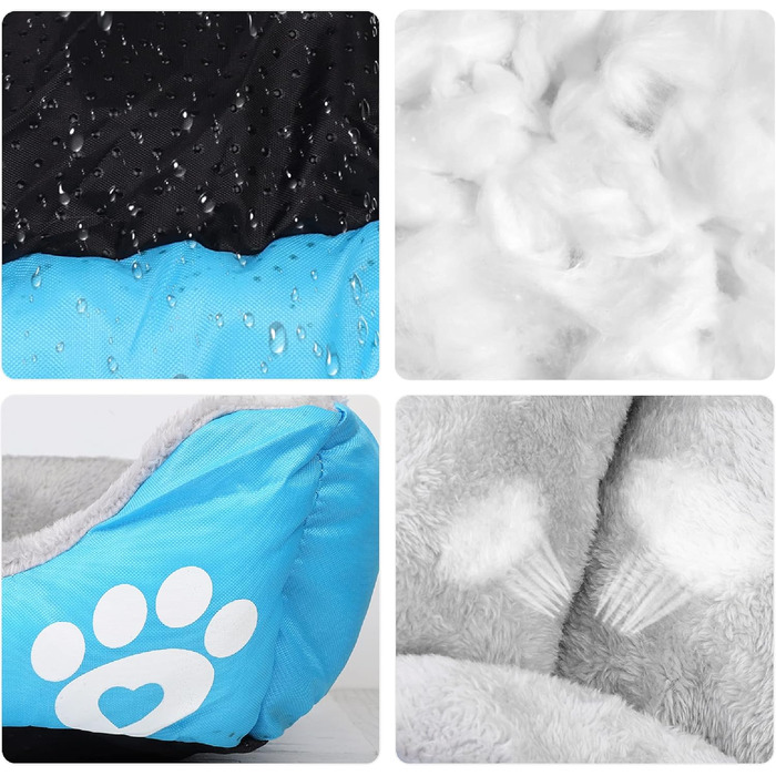 Ліжко для собак Lucky 70см - м'яке та затишне собаче ліжко для середніх собак, придатне для прання (світло-блакитний)