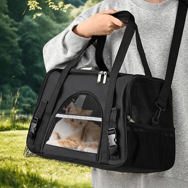 Чорна переносна сумка-рюкзак для собак - трансформер, для маленьких цуценят, складна, легка | Переноска для собак, рюкзак для собак