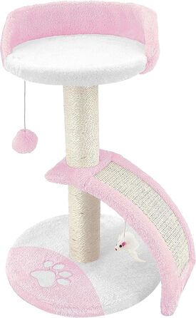 Дерев'яний кігтечка для котів Beltom® Kratzbaum 54 см, рожево-білий