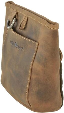 Сумка для ласощів Greenburry для собак та коней з натуральної шкіри, вінтажний колір антик-браун, з кільцем для кріплення до ременя та кліпсою