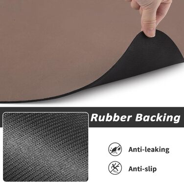 Килимок для годування домашніх тварин HotLive: вбираючий, для собак та котів, захист від бруду та води, 30x48 см (45x60 см), коричневий