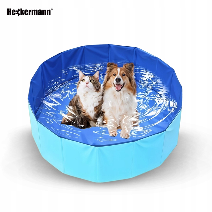 Складаний басейн для собак Heckermann, 160x30 см, світло-блакитний
