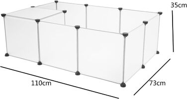 Клітка-загін для тварин, портативна велика пластикова огорожа для маленьких тварин, загін для цуценят, клітка-загін для морських свинок, хом'яків, кроликів