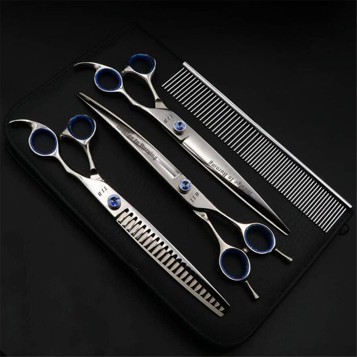 Набір для грумінгу тварин: ножиці для собак, котів, щітка, нержавіюча сталь, 8.0 дюймів