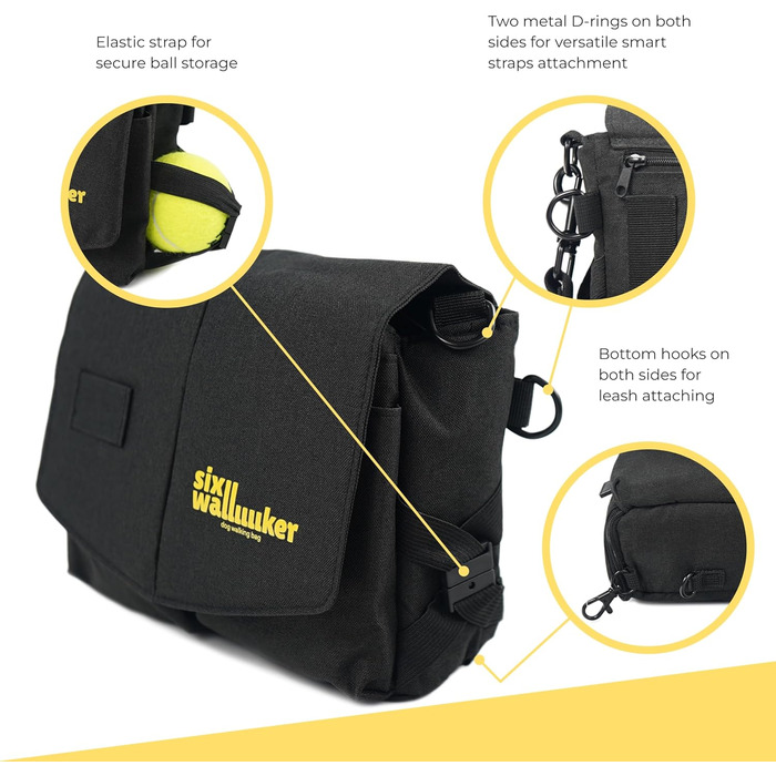 Leckerlibeutel для собак Arrivly SixWalker з магнітним закриттям: практичний фідер для тренувань, універсальна сумка для ласощів з винімною кишенєю (чорний)
