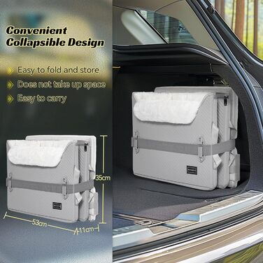 Автокрісло для собак Petfit, сіре та біле, для маленьких собак, з фіксатором ременя безпеки, автокорзина, автоліжко, знімні чохли