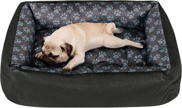 Крісло-лежанка для собак SuperKissen24: лежанка-кошик, лежанка-софа, лежанка для тварин, XL, 120x90 см, чорний/сірий, з льоновими лапами