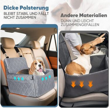 Автомобільний лежак для собак, кріплення на заднє сидіння, з ременями безпеки та кишенею для зберігання, 45x40x34 см