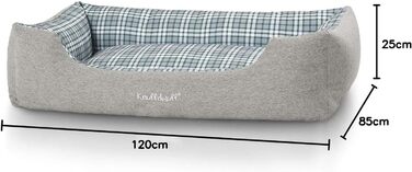Ліжко для собак Knuffelwuff Dreamline XXL з велюру, 120 x 85 см - знімний чохол, легко мити, для великих, середніх та маленьких собак (Сірий/Зелений)