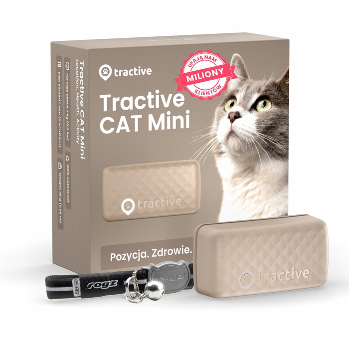 GPS-локатор для котів Tractive CAT Mini з моніторингом здоров'я, коричневий