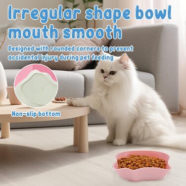 Набір мисок для котів (6 шт.), неслизькі миски для їжі та води, довговічні та легко миються