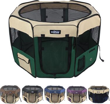 Клітка-забіг для тварин EliteField з 2 дверцятами, м'яка, різні розміри та кольори, для собак, котів та інших тварин (76,2 x 76,2 x 50,8 см, Королівський блакитний + ), (30' x 30' x 20'H, Бежевий, 62' x 62' x 24'H)