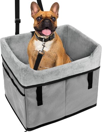 Автокрісло для собак маленьких порід, переноска-бустер для тварин до 11,3 кг (сірий)