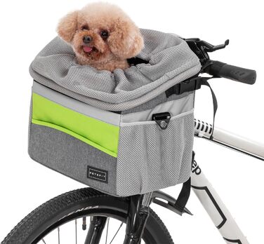 Транспортна сумка для собак та котів Petsfit: рюкзак, переноска, складана, сіра+зелена