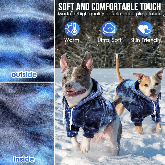 Теплий халат для собак SlowTon з отвором для повідка та кишенею, для чихуахуа, тедді, середніх собак, оранжево-блакитний, розмір Medium