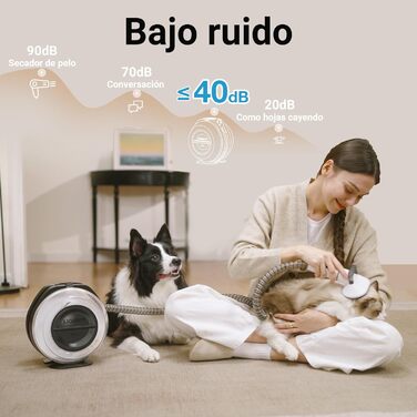 Бездротовий пилосос для собак T10 Pro 7-в-1: догляд, стрижка, точилка для кігтів, щітка. Великий контейнер 2.2л. Ідеально для прибирання шерсті вдома, в авто та на вулиці. Чорний та білий.