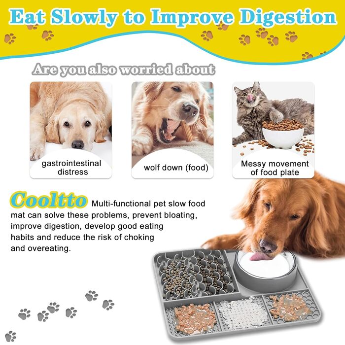 Шлека для собак Cooltto з лотком та шпателем: силіконова підстилка з присосками для купання, грумінгу та догляду за кігтями (сірий)