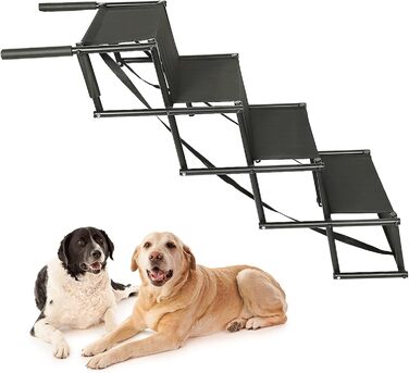Рампа для собак Homewell - складана, до 70 кг, регульована, для малих, середніх та великих собак, легка у зберіганні (чорна)