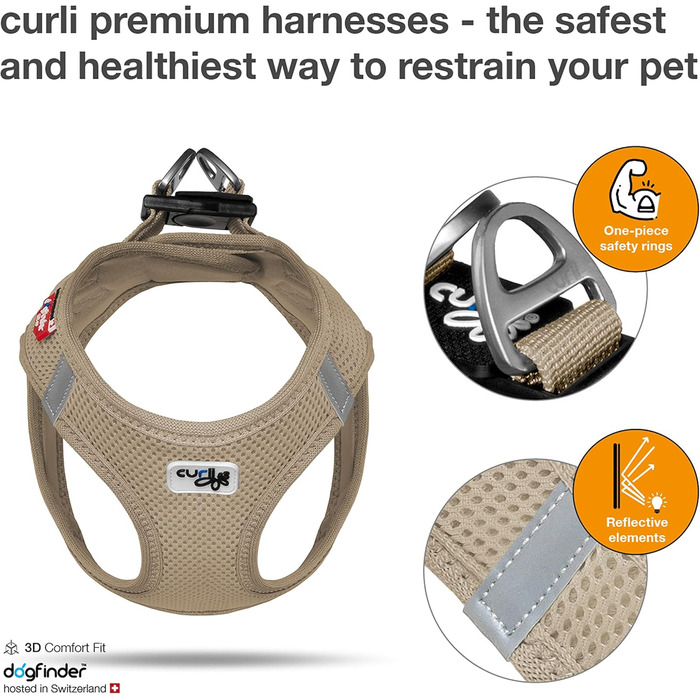 Шлея для собак Weste Harness Air-Mesh, сіточка, розмір M, бежевий