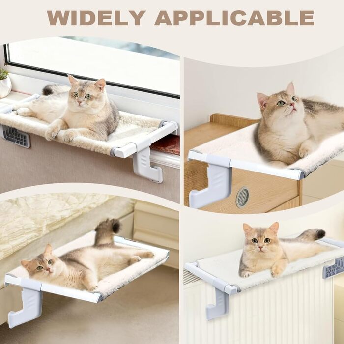 Крісло-гамак для котів на вікно, 68x34.5 см. Гамак для котів, ліжко для котів, гамак для котів на підвіс, зручне місце для відпочинку для великих котів до 25 кг