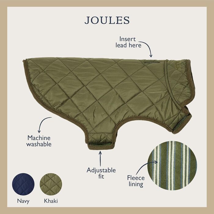 Тепла зимова куртка для собак Rosewood x Joules, оливкова, легка, велика, стьобана, прана
