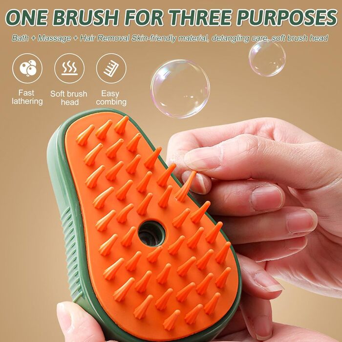 Щітка для котів та собак з водою, для короткої та довгої шерсті. Щітка для видалення шерсті, масажу та догляду за тваринами (зелена)