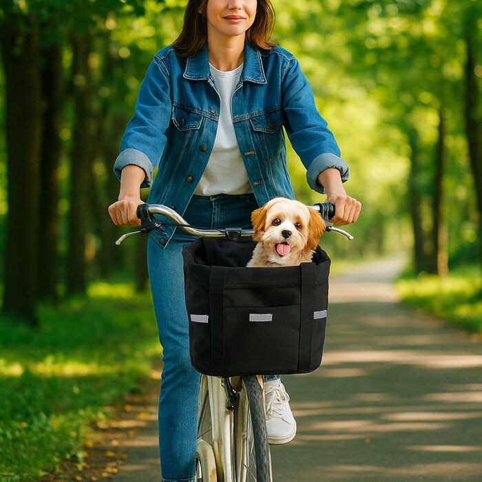 Зручний велосипедний кошик на кермо, для собак та покупок, з адаптером, передній