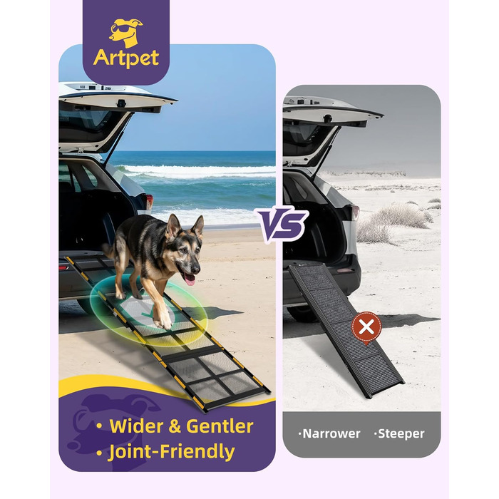 Рампа для собак Extra Lange 190 см – стабільна авторампа для великих собак, для SUV, комбі та автодому, до 90 кг