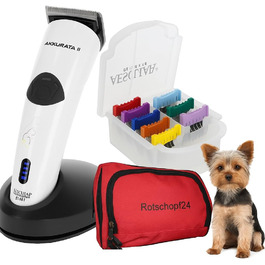 Професійна машинка для стрижки собак Aesculap Akkurata 2 GT407. Акумулятор та мережа, 180 хв роботи, 3 швидкості, прецизійні ножі, 8 металевих насадок + сумка. Зроблено в Німеччині.