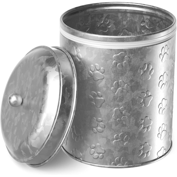 Amici Pet металевий контейнер для корму для цуценят, середній, 10 oz, оцинкований