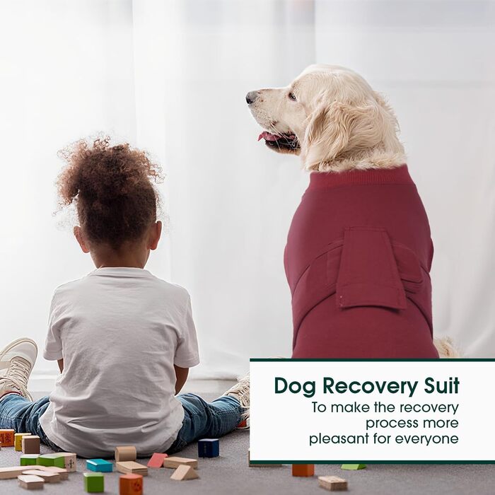 Тіло для собак після операції, захист від лизання, повітропроникний боді для собак після стерилізації/кастрації, рожевий/червоний, XS