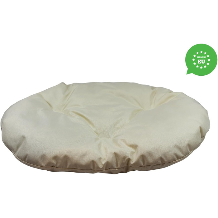 М'який лежак для собак та котів овальної форми, 80 x 58 см, бежевий колір. Лежанка для тварин, килимок, матрац для собак та котів. Можливість прання. Ідеально для переносних кліток та лежанок.