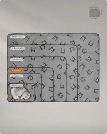 Набір з 3-х ковдр для собак Feandrea, 152 x 127 см, фланель, сірий, для великих і середніх собак, захист дивану