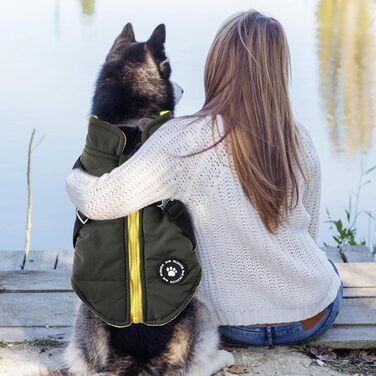 Зимовий теплий одяг для собак (бавовна, зелений, S) - водонепроникний, вітронепроникний, двосторонній