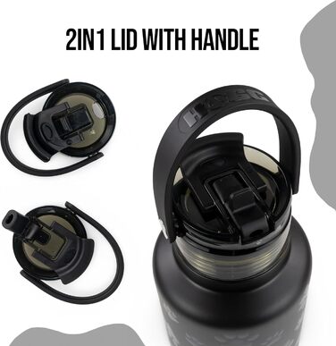 Водяна пляшка для собак Hogg Hydro Hound: портативна миска, ізотермічна, з нержавіючої сталі, чорний дизайн з відбитками лап