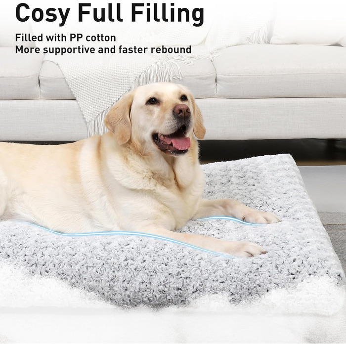 Кілимок для собак KSIIA, великий, 90x60 см, сірий, з неслизьким дном, дихаючий, для великих та середніх собак