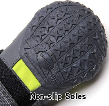 Водонепроникні чоботи для собак Truelove, 4 шт. в упаковці, зелені, з світловідбиваючими ременями